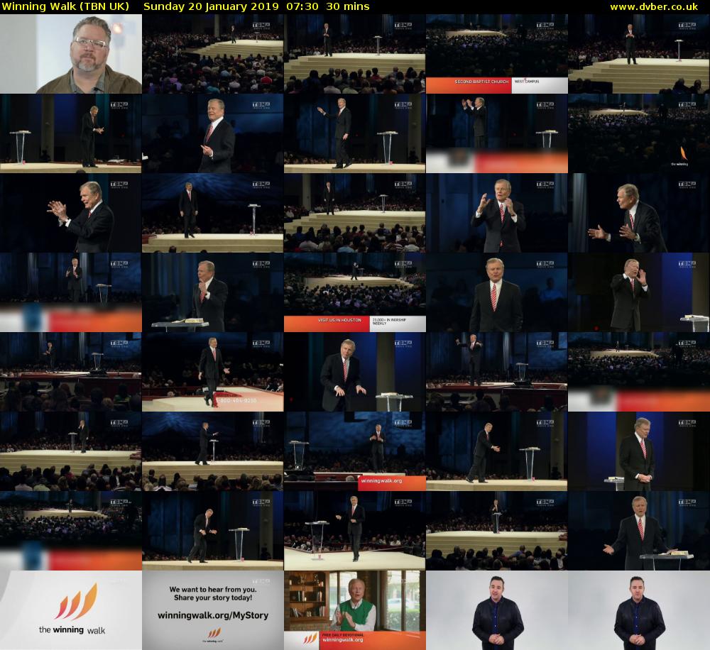 Winning Walk (TBN UK) Sunday 20 January 2019 07:30 - 08:00