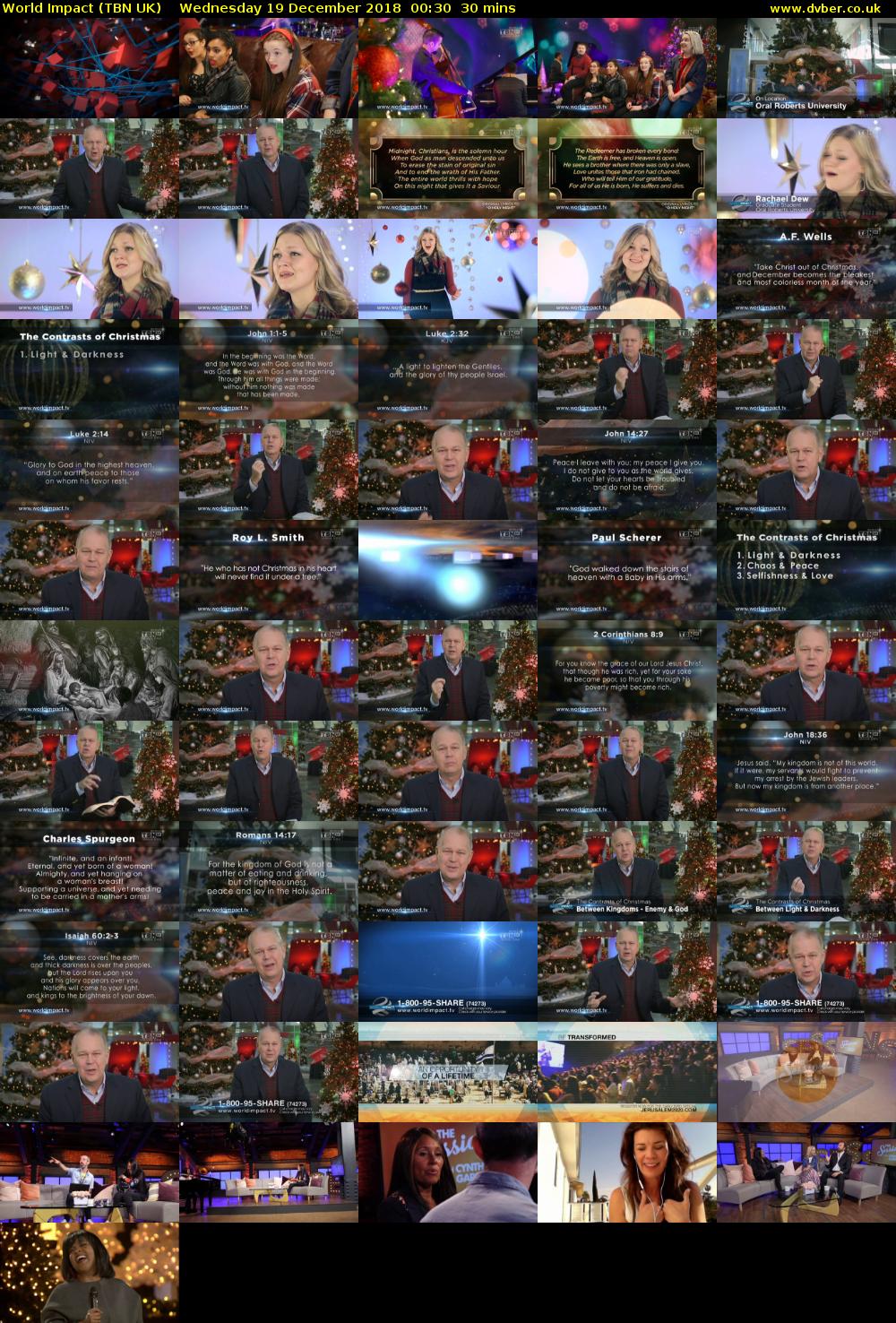 World Impact (TBN UK) Wednesday 19 December 2018 00:30 - 01:00