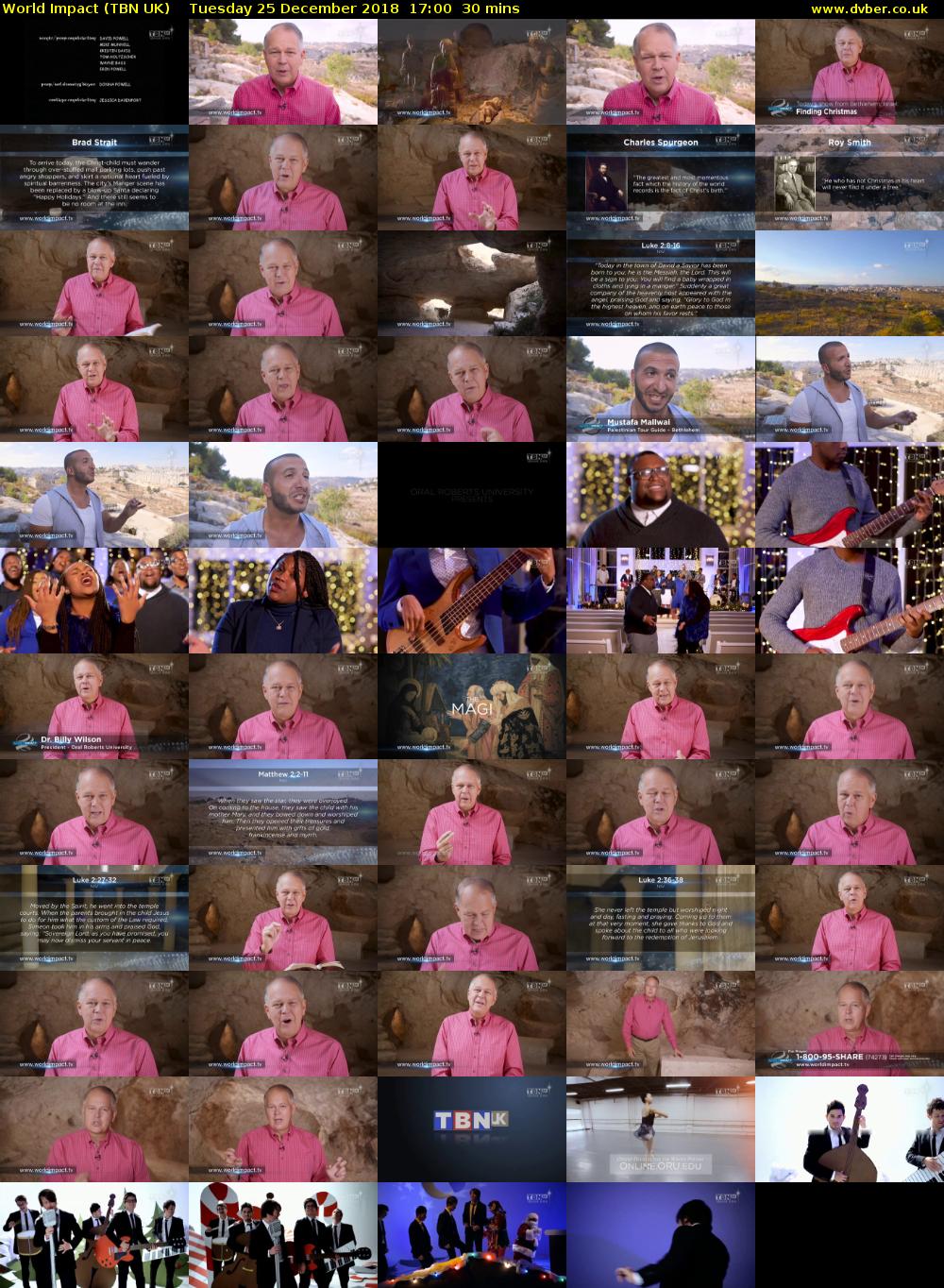 World Impact (TBN UK) Tuesday 25 December 2018 17:00 - 17:30