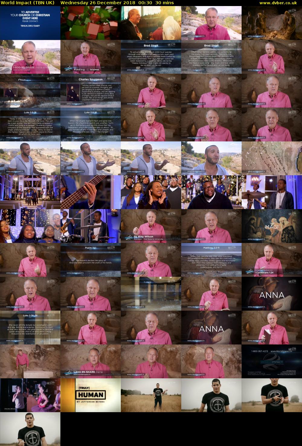 World Impact (TBN UK) Wednesday 26 December 2018 00:30 - 01:00