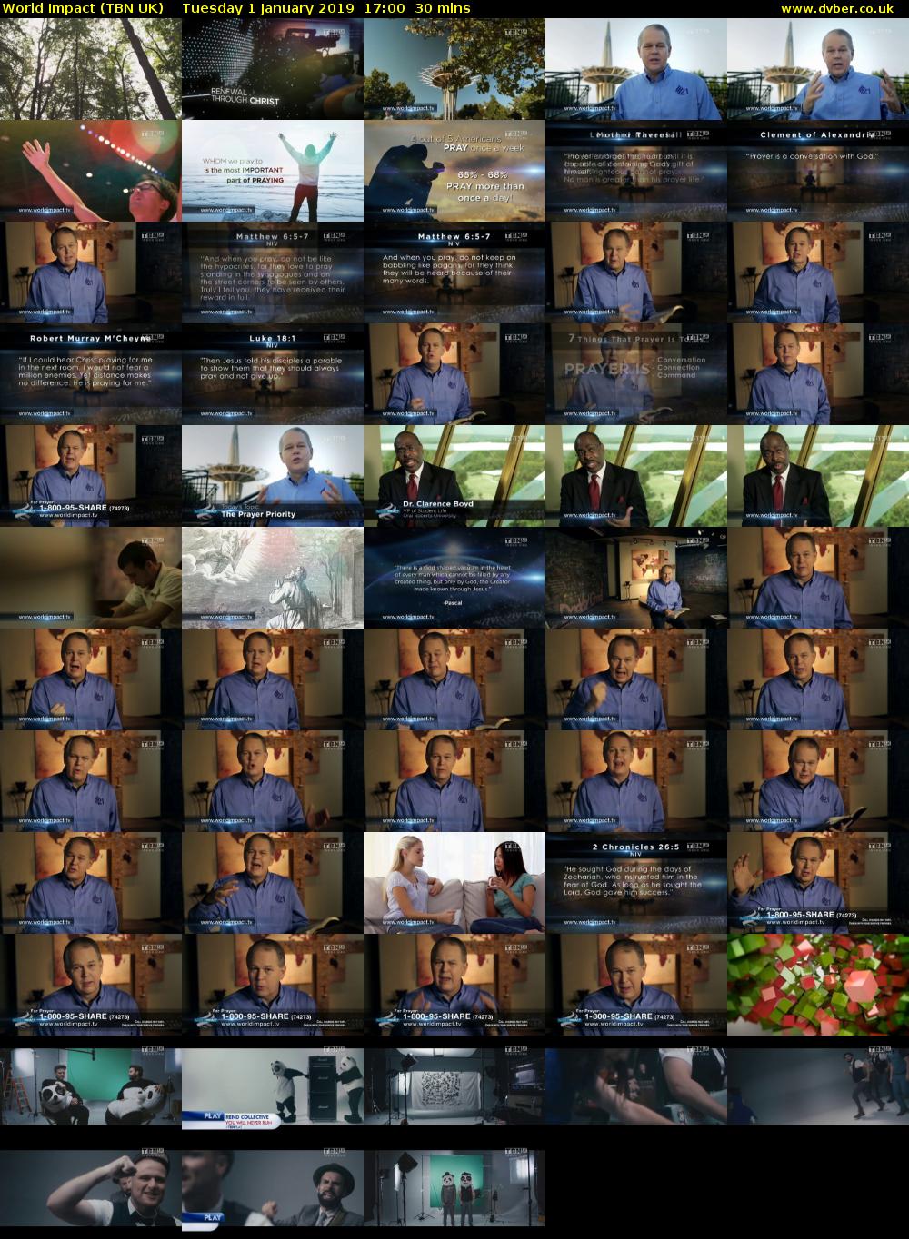 World Impact (TBN UK) Tuesday 1 January 2019 17:00 - 17:30