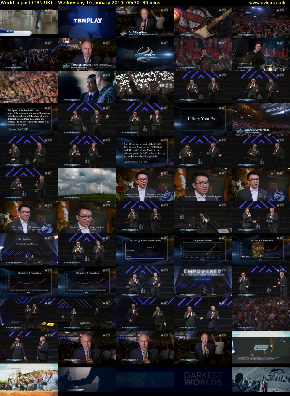 World Impact (TBN UK) Wednesday 16 January 2019 00:30 - 01:00