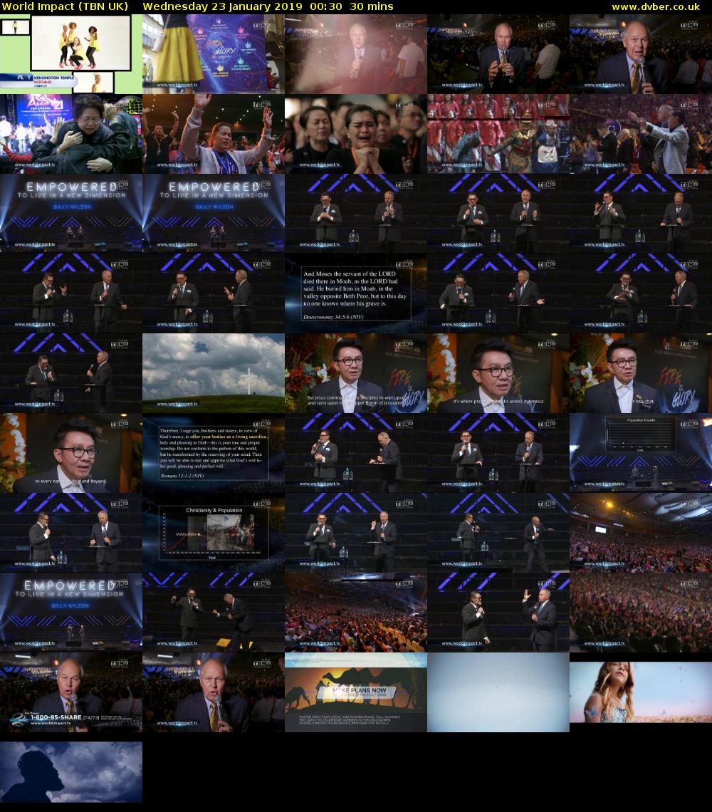 World Impact (TBN UK) Wednesday 23 January 2019 00:30 - 01:00