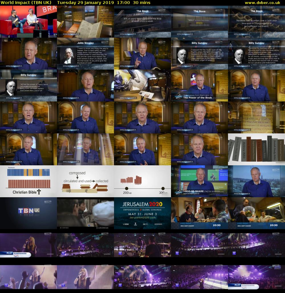 World Impact (TBN UK) Tuesday 29 January 2019 17:00 - 17:30