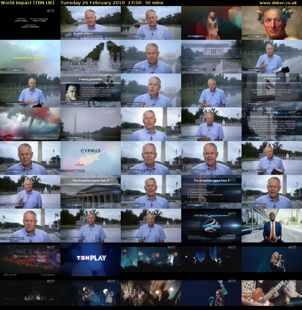 World Impact (TBN UK) Tuesday 26 February 2019 17:00 - 17:30