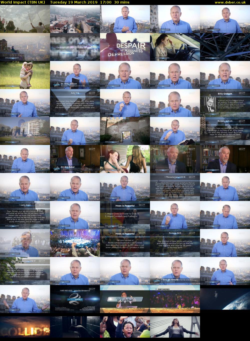World Impact (TBN UK) Tuesday 19 March 2019 17:00 - 17:30