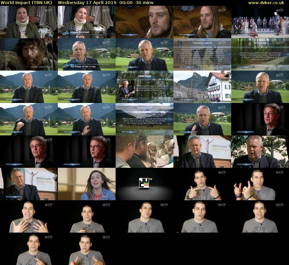 World Impact (TBN UK) Wednesday 17 April 2019 00:00 - 00:30