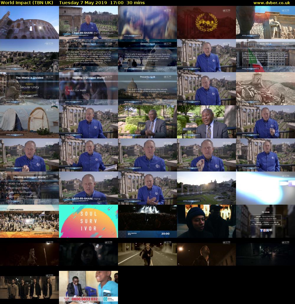World Impact (TBN UK) Tuesday 7 May 2019 17:00 - 17:30