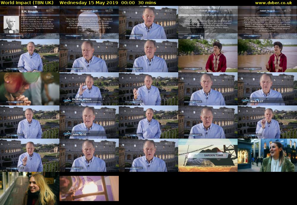 World Impact (TBN UK) Wednesday 15 May 2019 00:00 - 00:30