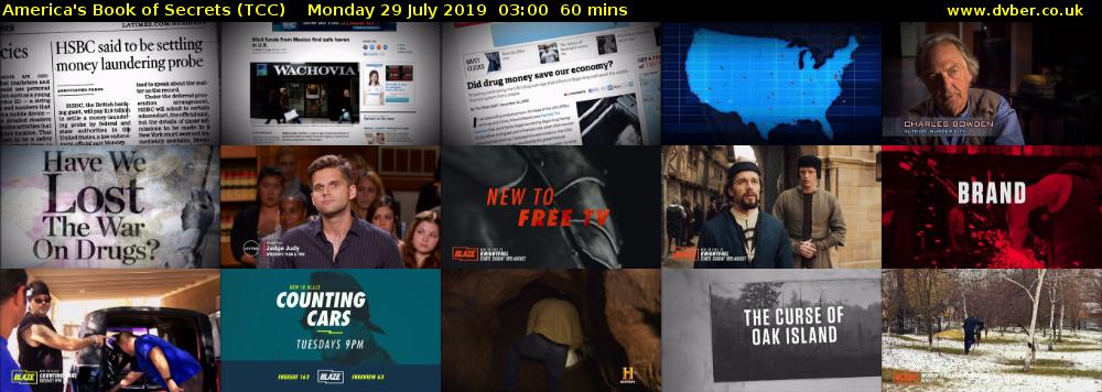 America's Book of Secrets (TCC) Monday 29 July 2019 03:00 - 04:00