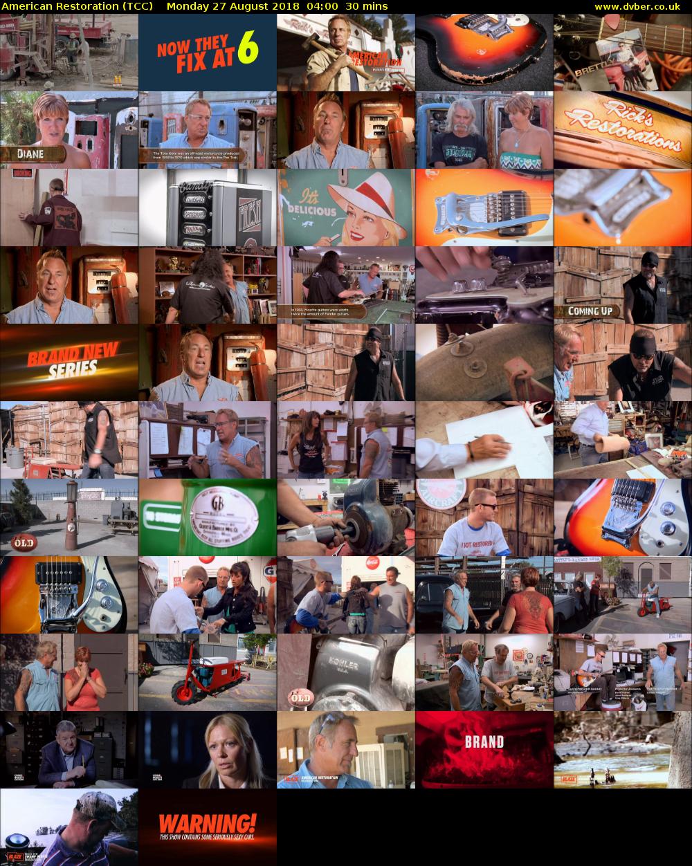 American Restoration (TCC) Monday 27 August 2018 04:00 - 04:30