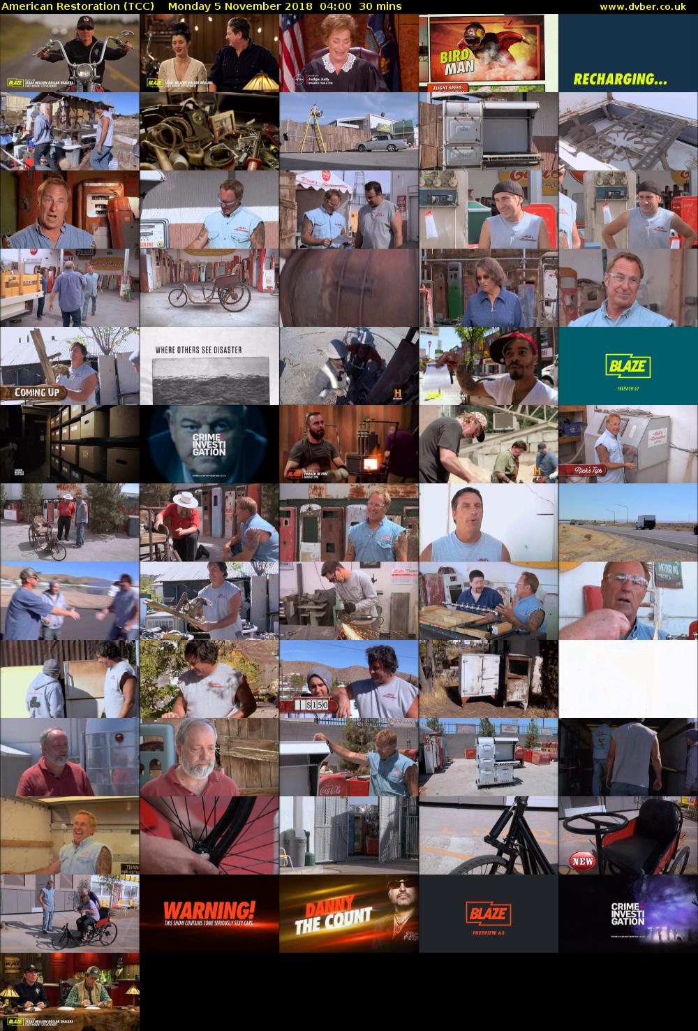 American Restoration (TCC) Monday 5 November 2018 04:00 - 04:30