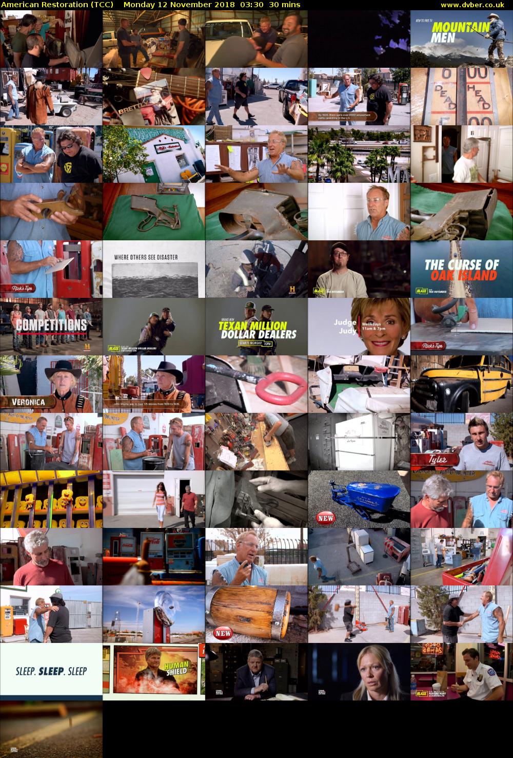 American Restoration (TCC) Monday 12 November 2018 03:30 - 04:00