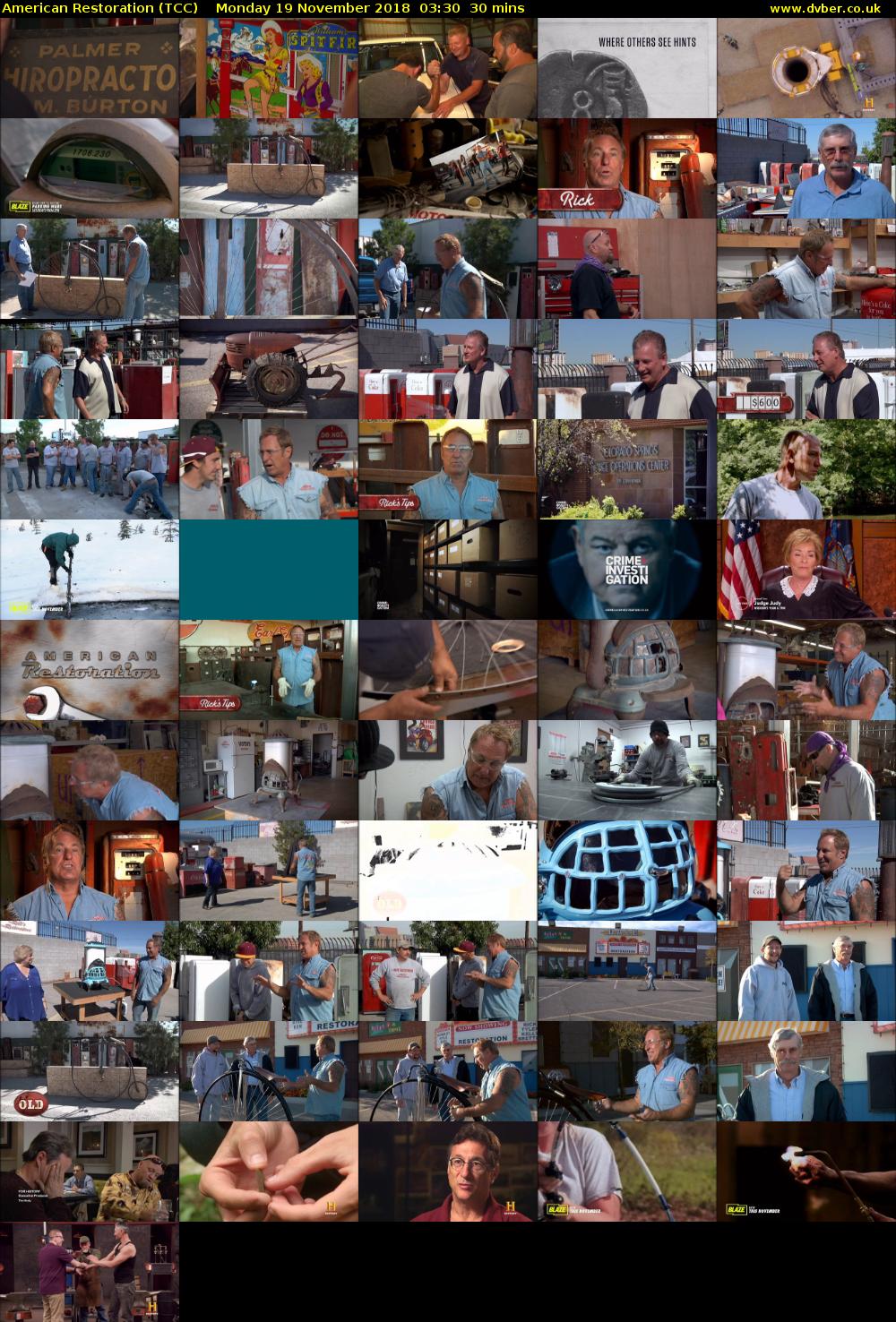 American Restoration (TCC) Monday 19 November 2018 03:30 - 04:00