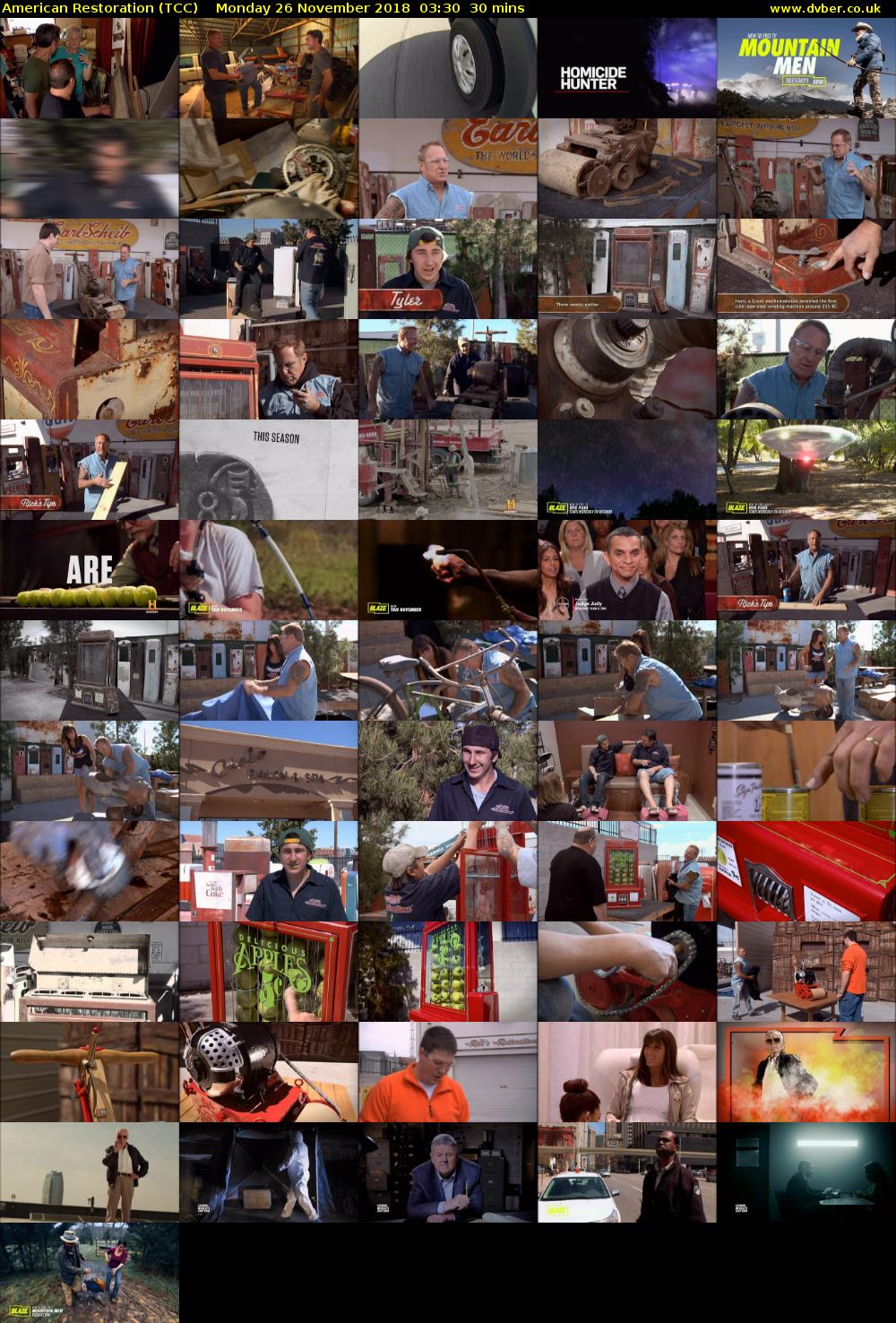 American Restoration (TCC) Monday 26 November 2018 03:30 - 04:00