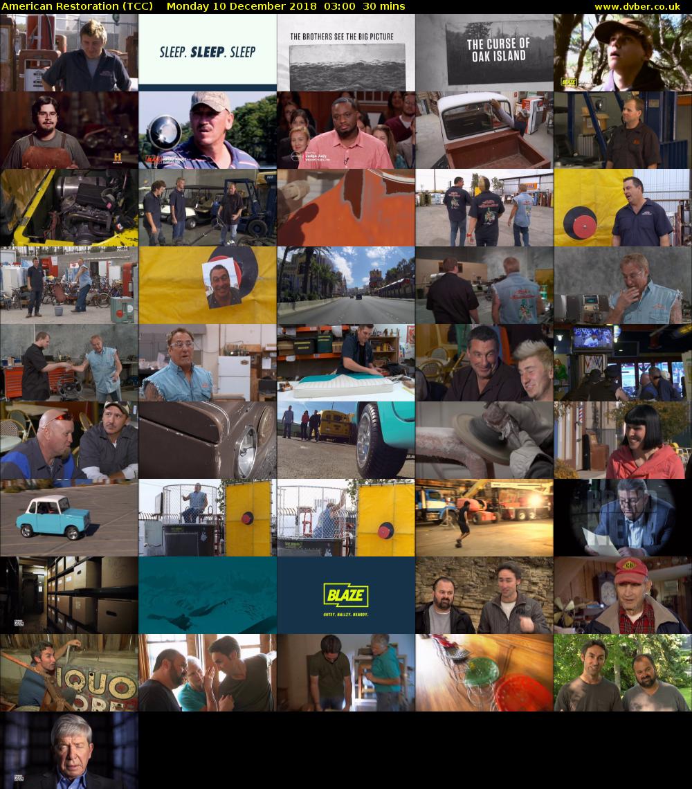 American Restoration (TCC) Monday 10 December 2018 03:00 - 03:30