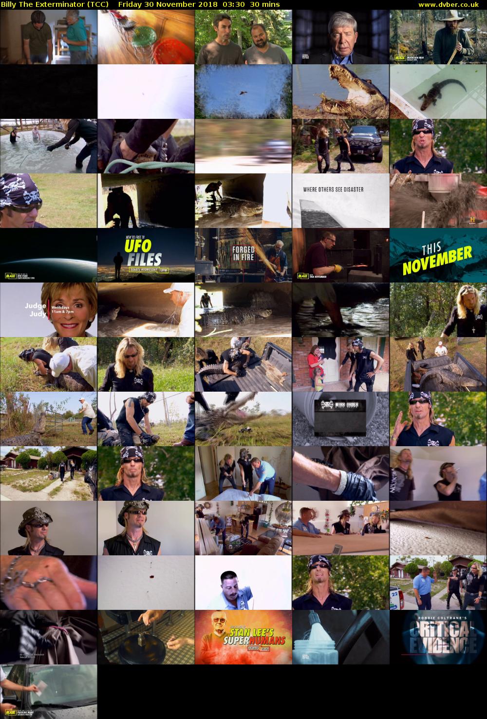 Billy The Exterminator (TCC) Friday 30 November 2018 03:30 - 04:00