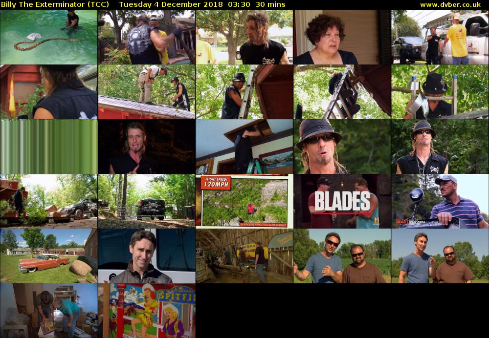 Billy The Exterminator (TCC) Tuesday 4 December 2018 03:30 - 04:00