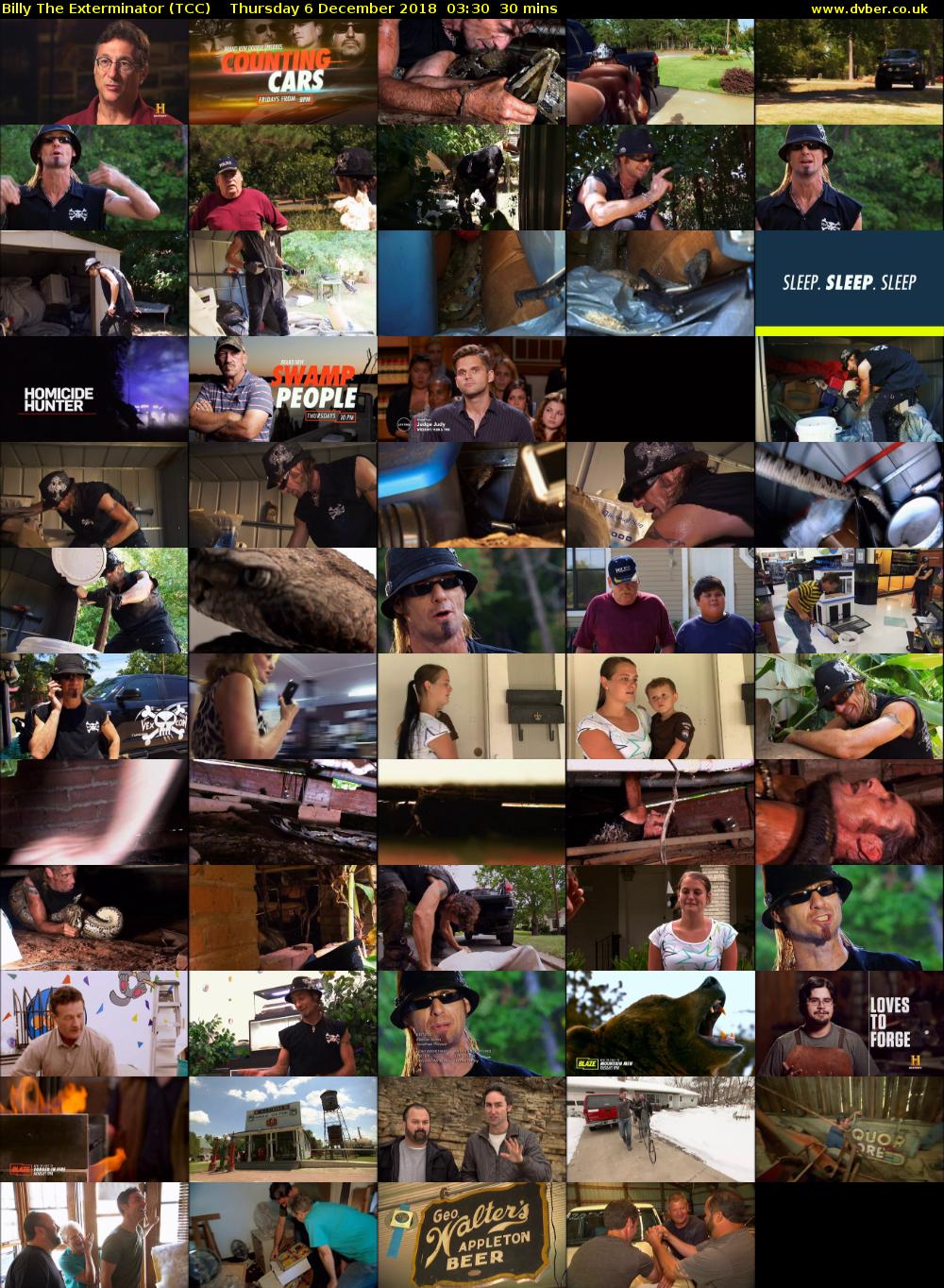 Billy The Exterminator (TCC) Thursday 6 December 2018 03:30 - 04:00