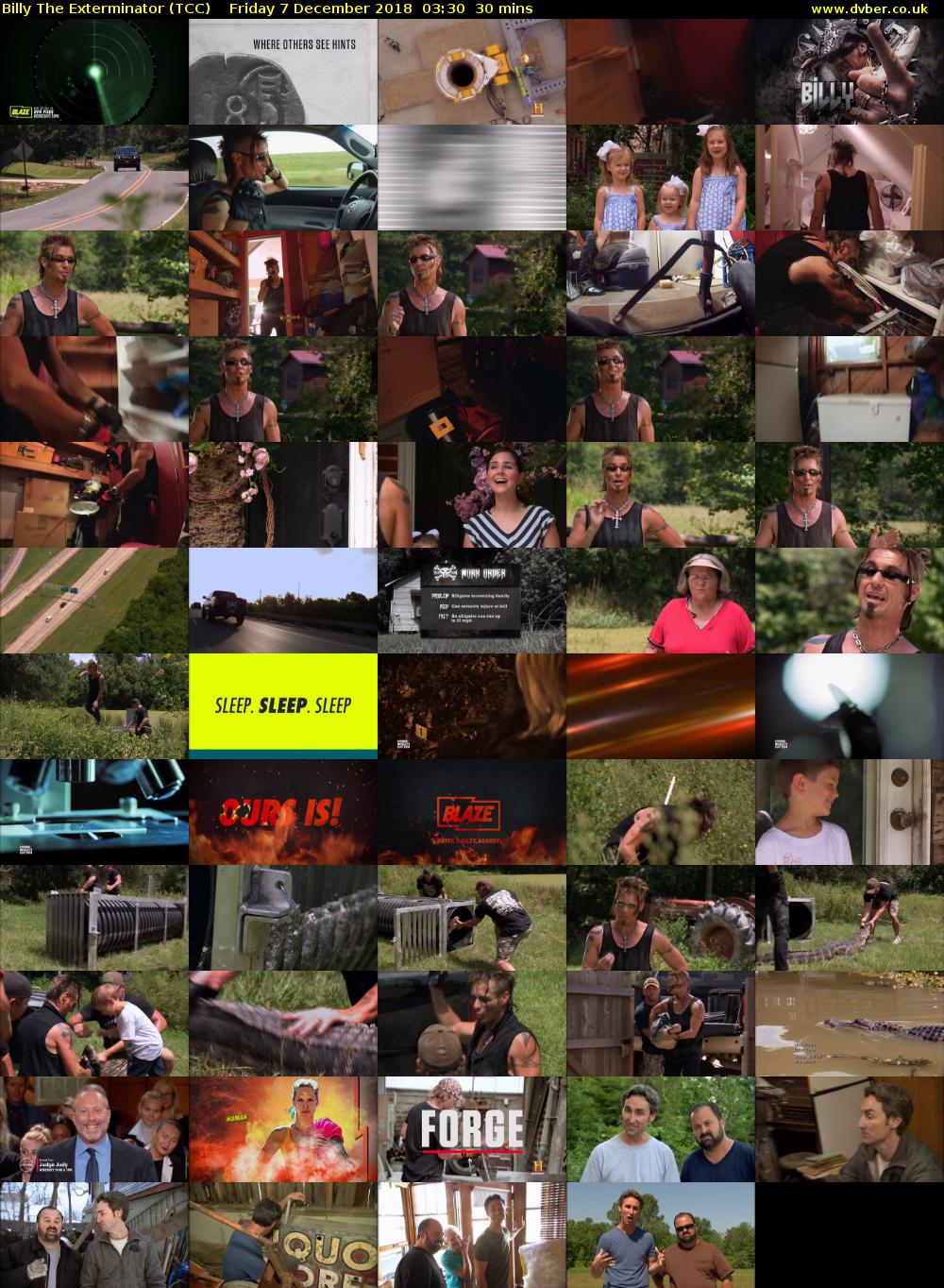 Billy The Exterminator (TCC) Friday 7 December 2018 03:30 - 04:00