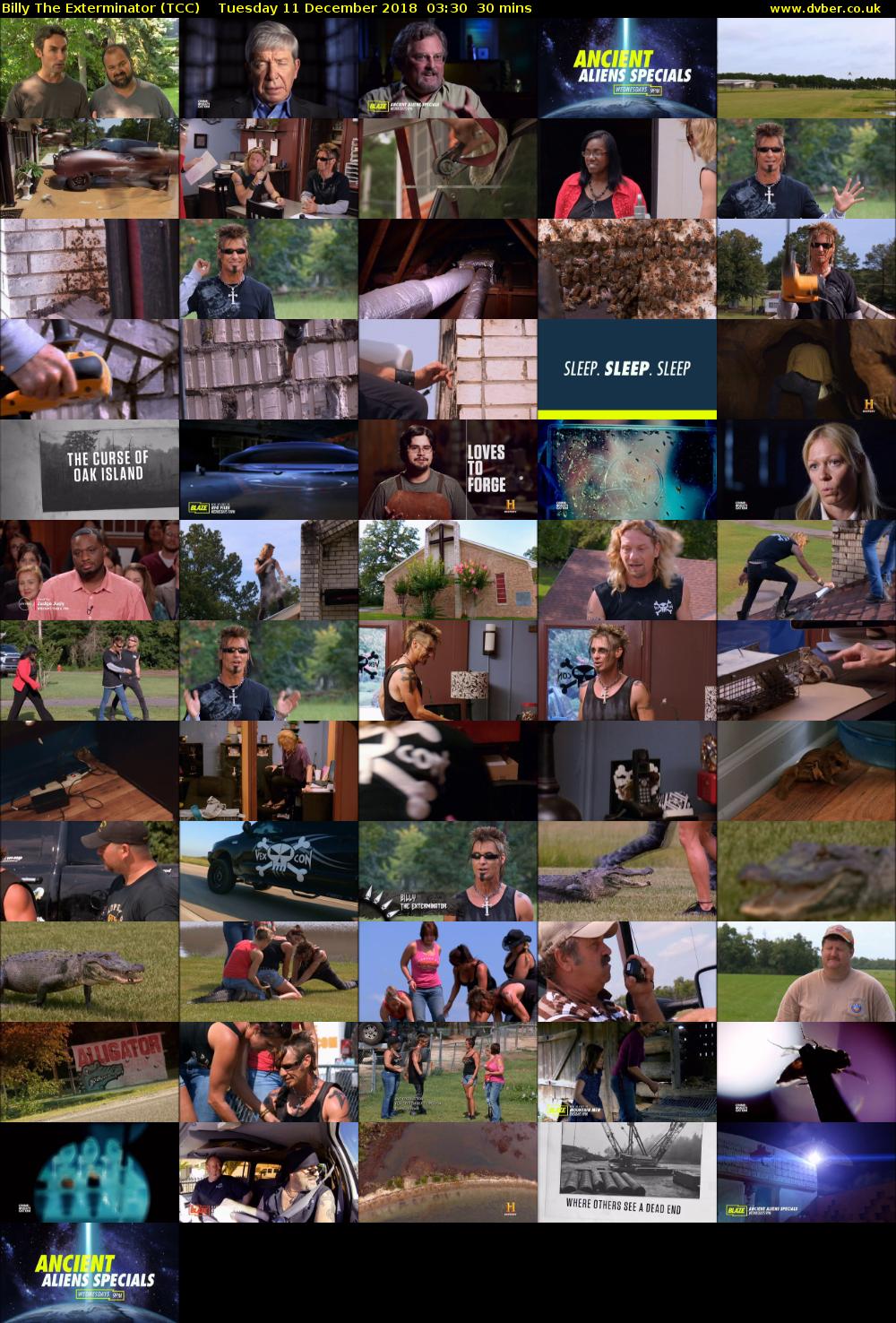 Billy The Exterminator (TCC) Tuesday 11 December 2018 03:30 - 04:00