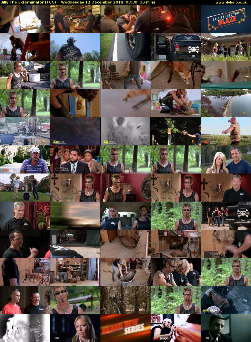 Billy The Exterminator (TCC) Wednesday 12 December 2018 03:30 - 04:00