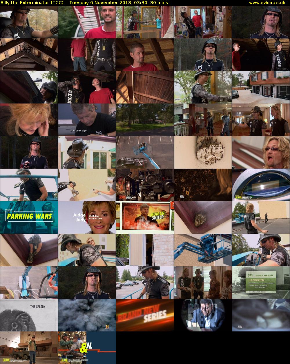Billy the Exterminator (TCC) Tuesday 6 November 2018 03:30 - 04:00