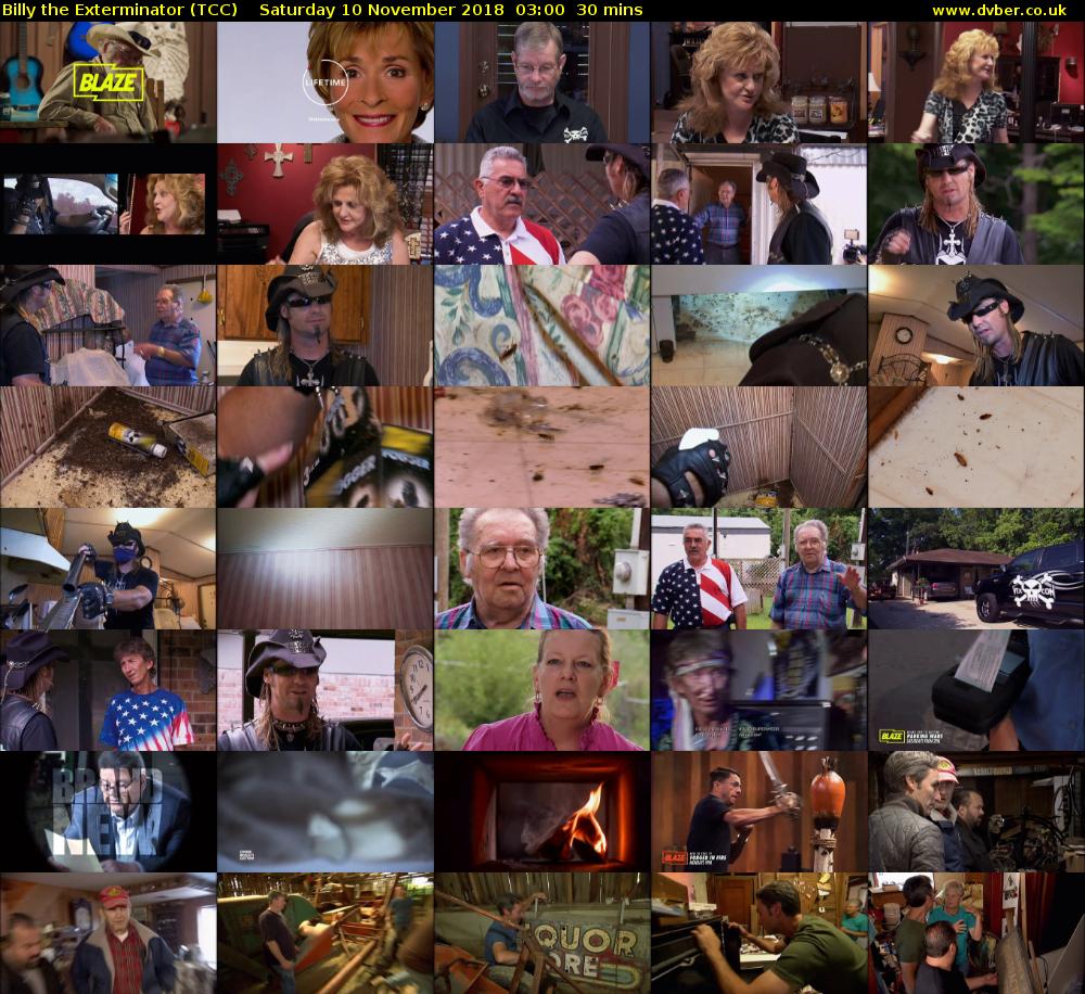 Billy the Exterminator (TCC) Saturday 10 November 2018 03:00 - 03:30