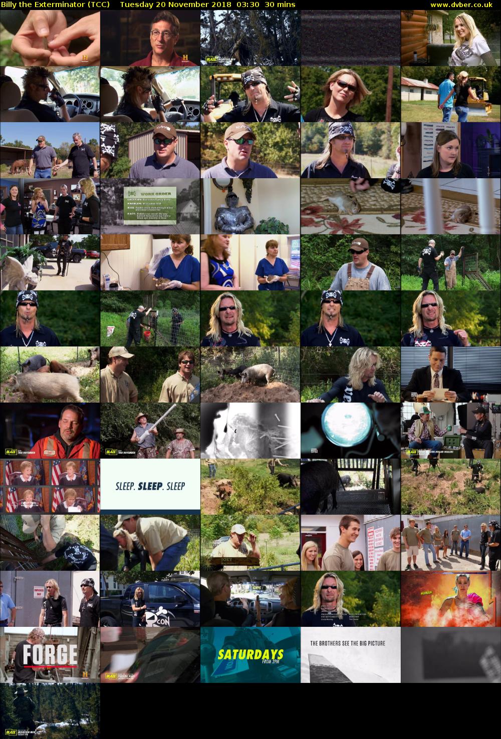 Billy the Exterminator (TCC) Tuesday 20 November 2018 03:30 - 04:00