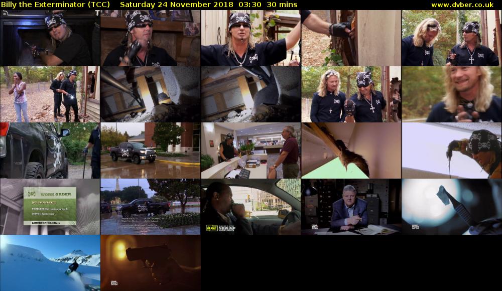 Billy the Exterminator (TCC) Saturday 24 November 2018 03:30 - 04:00