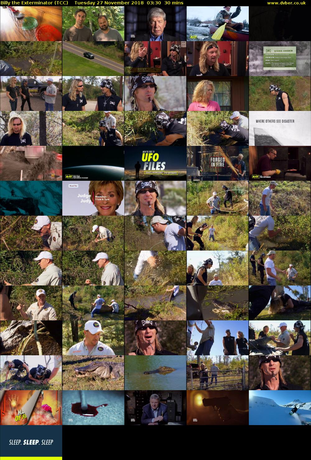 Billy the Exterminator (TCC) Tuesday 27 November 2018 03:30 - 04:00