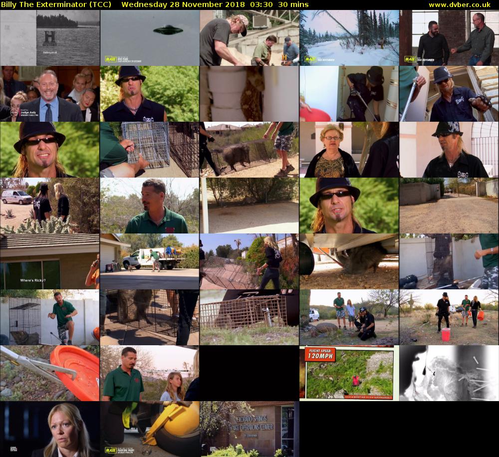 Billy the Exterminator (TCC) Wednesday 28 November 2018 03:30 - 04:00