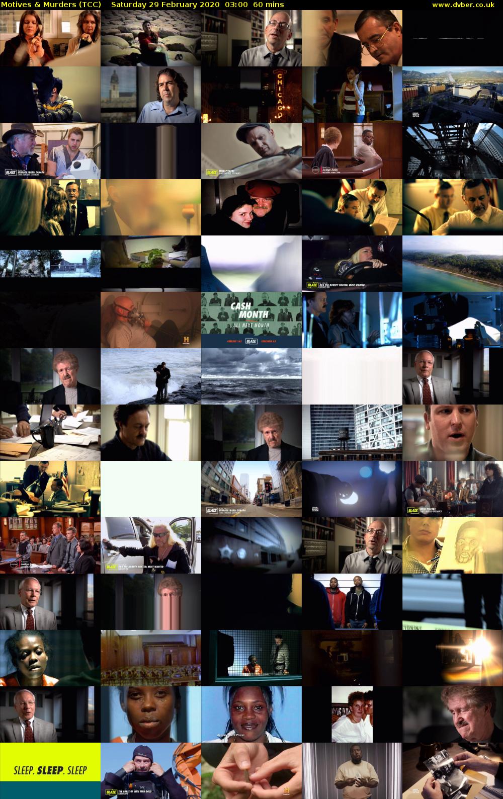 Motives & Murders (TCC) Saturday 29 February 2020 03:00 - 04:00