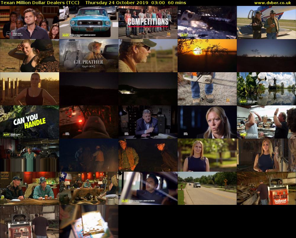 Texan Million Dollar Dealers (TCC) Thursday 24 October 2019 03:00 - 04:00