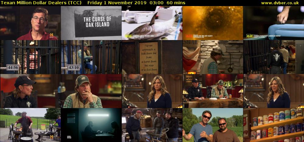 Texan Million Dollar Dealers (TCC) Friday 1 November 2019 03:00 - 04:00