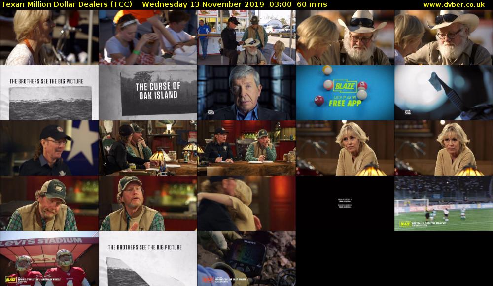 Texan Million Dollar Dealers (TCC) Wednesday 13 November 2019 03:00 - 04:00