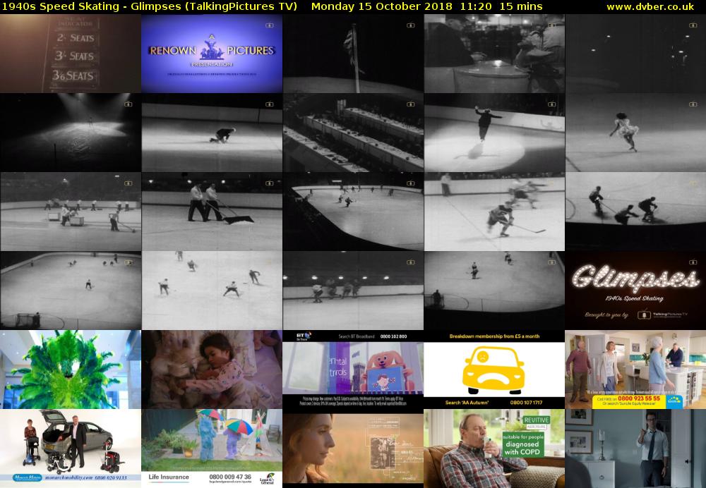 1940s Speed Skating - Glimpses (TalkingPictures TV) Monday 15 October 2018 11:20 - 11:35