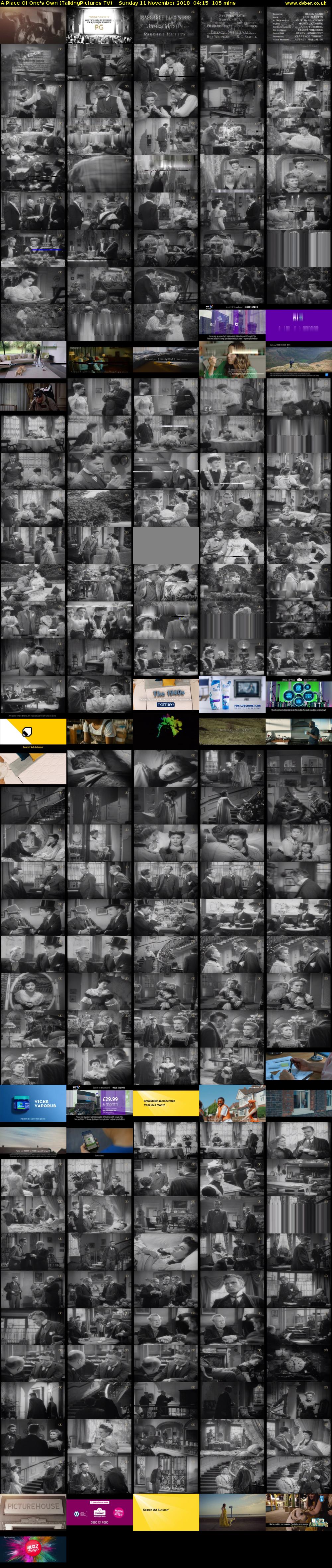 A Place Of One's Own (TalkingPictures TV) Sunday 11 November 2018 04:15 - 06:00