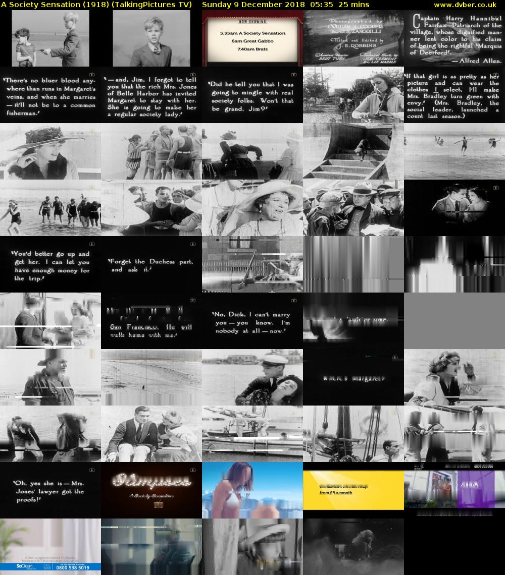 A Society Sensation (1918) (TalkingPictures TV) Sunday 9 December 2018 05:35 - 06:00