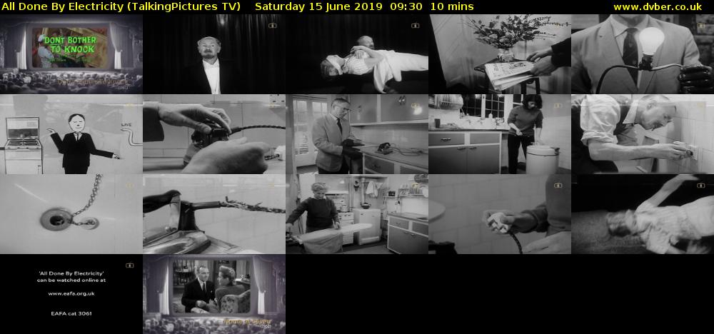 All Done By Electricity (TalkingPictures TV) Saturday 15 June 2019 09:30 - 09:40