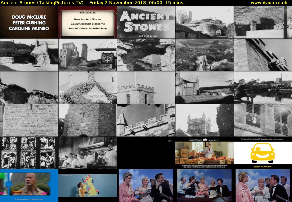 Ancient Stones (TalkingPictures TV) Friday 2 November 2018 06:00 - 06:15