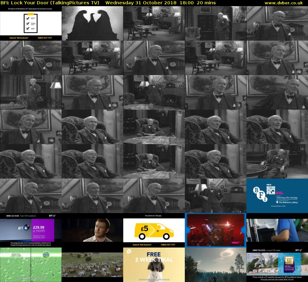 BFI: Lock Your Door (TalkingPictures TV) Wednesday 31 October 2018 18:00 - 18:20