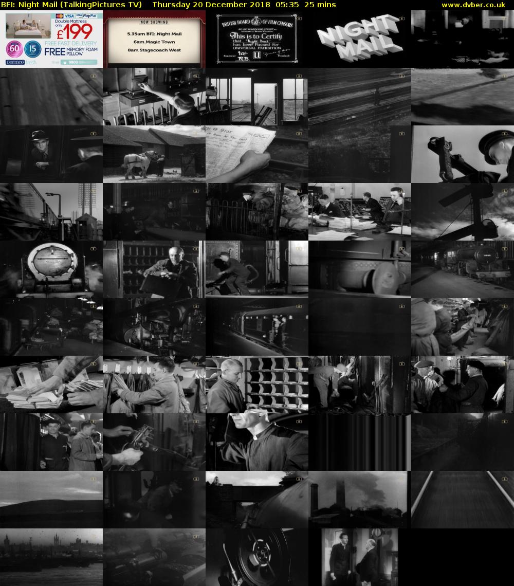 BFI: Night Mail (TalkingPictures TV) Thursday 20 December 2018 05:35 - 06:00