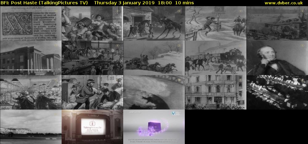 BFI: Post Haste (TalkingPictures TV) Thursday 3 January 2019 18:00 - 18:10