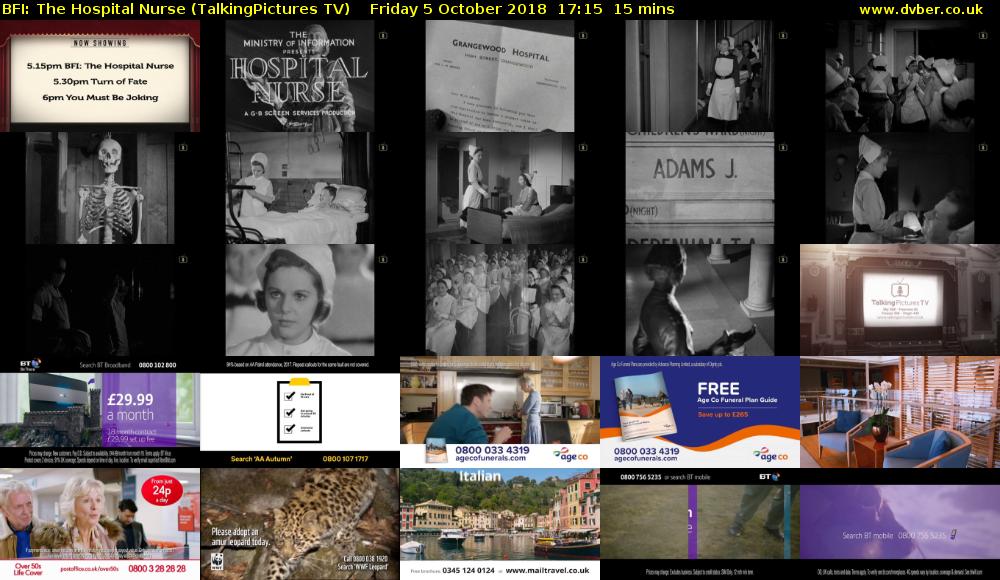 BFI: The Hospital Nurse (TalkingPictures TV) Friday 5 October 2018 17:15 - 17:30
