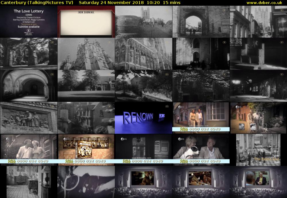 Canterbury (TalkingPictures TV) Saturday 24 November 2018 10:20 - 10:35