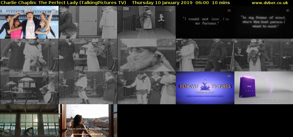 Charlie Chaplin: The Perfect Lady (TalkingPictures TV) Thursday 10 January 2019 06:00 - 06:10