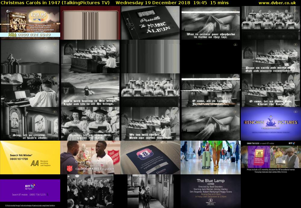 Christmas Carols in 1947 (TalkingPictures TV) Wednesday 19 December 2018 19:45 - 20:00