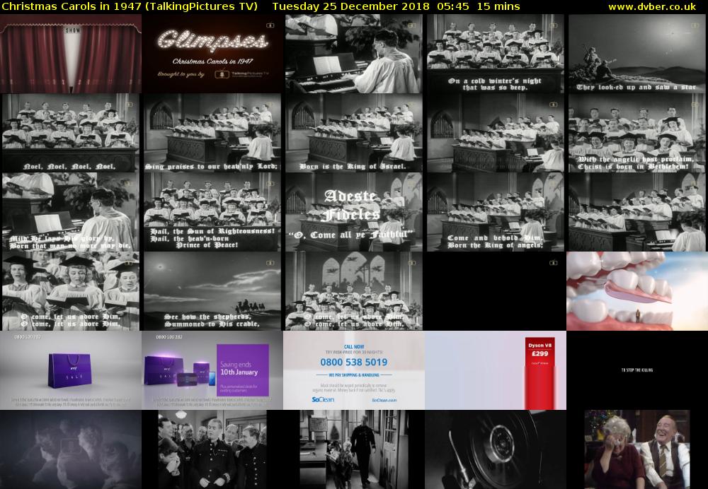 Christmas Carols in 1947 (TalkingPictures TV) Tuesday 25 December 2018 05:45 - 06:00