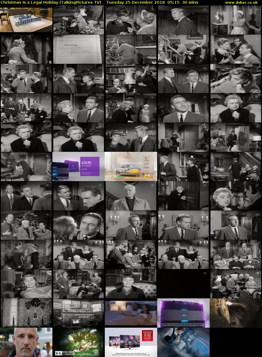 Christmas Is a Legal Holiday (TalkingPictures TV) Tuesday 25 December 2018 05:15 - 05:45